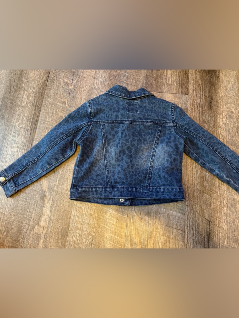 The Children's Place Dark Blue Leopard-Print Denim Jacket - Picture 5 of 6